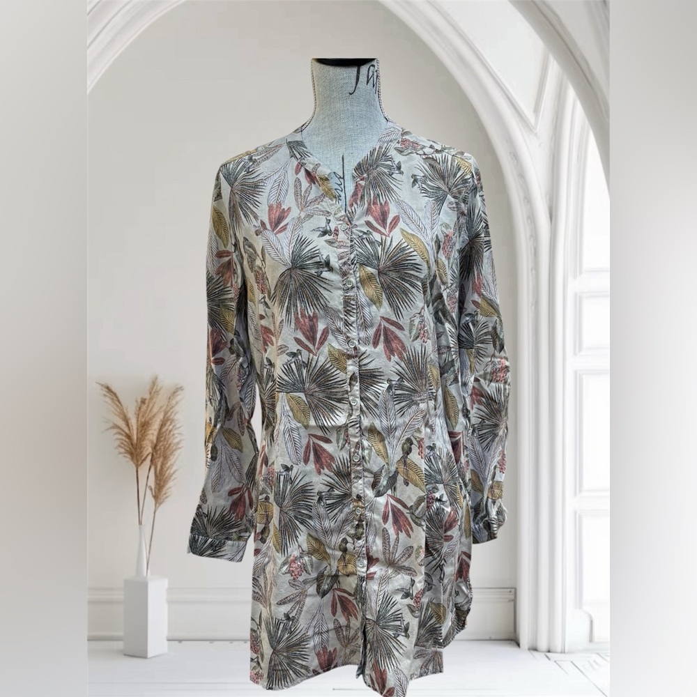 Original NILE Tropical Jungle Print Bohemian Tunic Dress Spring Summer Vacation